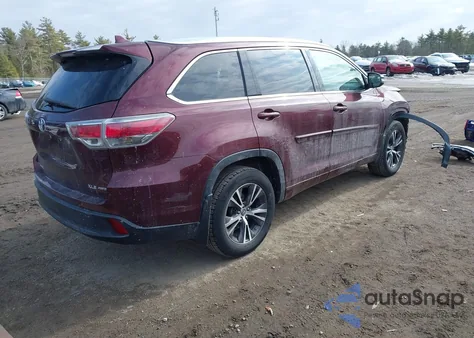 2016 Toyota Highlander Xle V6 z USA, uszkodzony, nr VIN 5TDJKRFH8GS309710